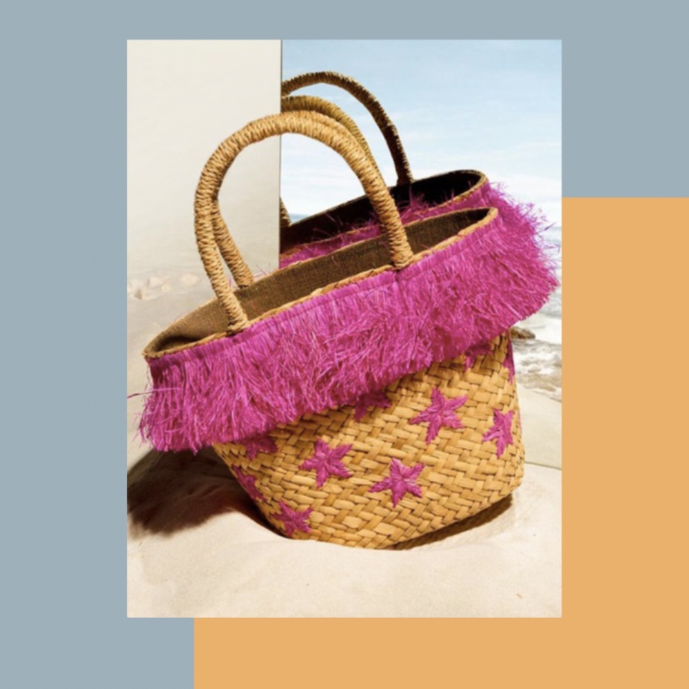 NEW KAYU STELLAR STRAW BASKET TOTE
